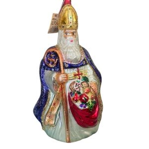 Christopher Radko Saint Nicholas Ornament in Red, Blue, and Gold